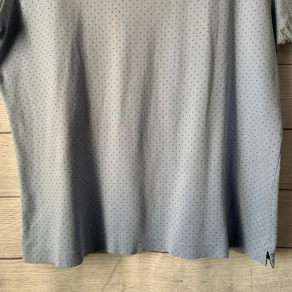 Banana Republic Men's Light Blue Polka Dot Polo Shirt Short Sleeves Size Large